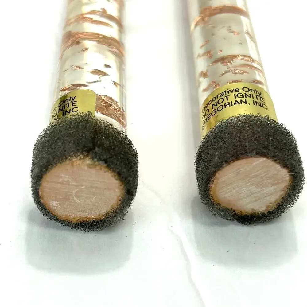 Vintage‎ Gregorian Inc. MCM Copper Flake Lucite Candles Set of 2